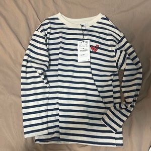[zara] NWT long sleeved stripe shirt size 10